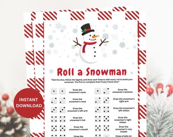 Roll A Snowman, Printable Christmas Games, Christmas Printable, Kids Dice Game, Christmas Trivia, Christmas Games, Holiday Classroom Game