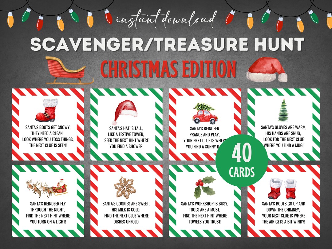 Treasure hunt christmas games christmas scavenger hunt christmas