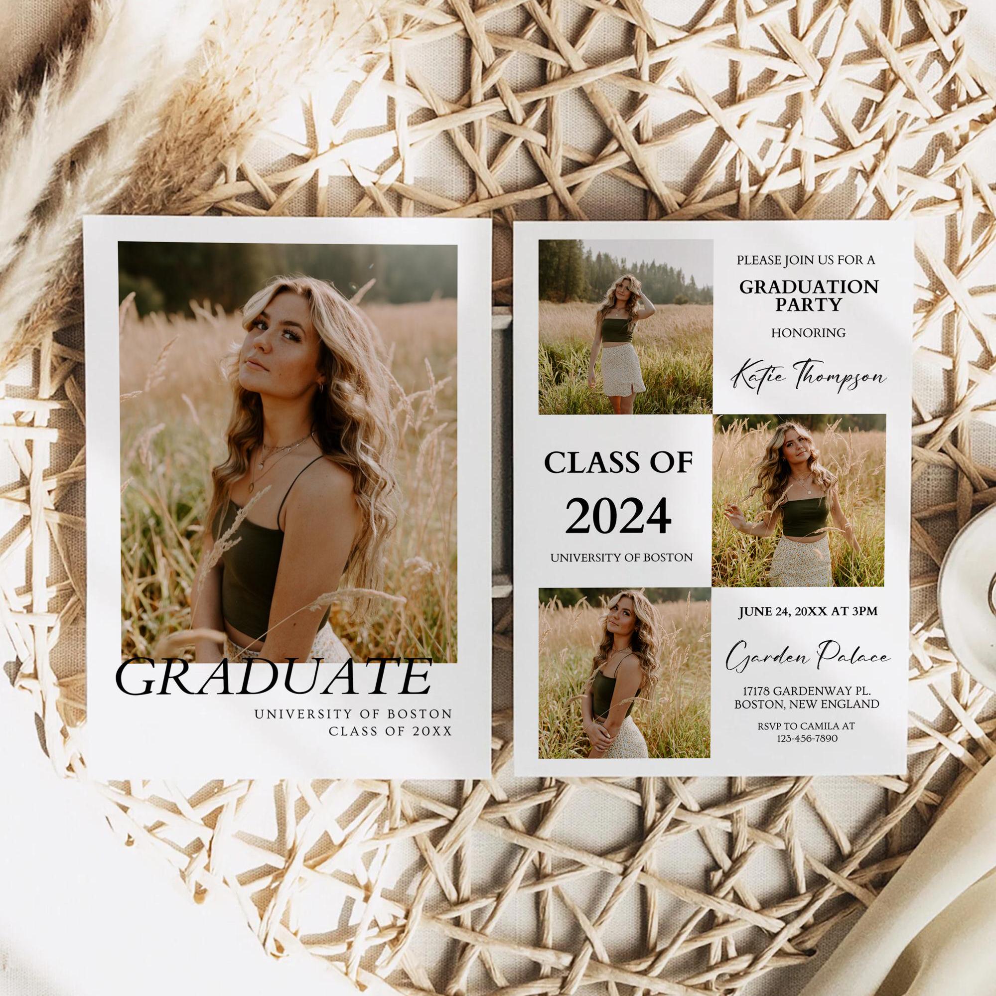 Graduation Invitation, Modern Graduation Invitation, Graduation Announcement, Grad Party Invite, Graduation Decorations, Senior Graduation - Etsy Graduation Invitation, Modern Graduation Invitation, Graduation Announcement, Grad Party Invite, Graduation Decorations, Senior Graduation - Etsy