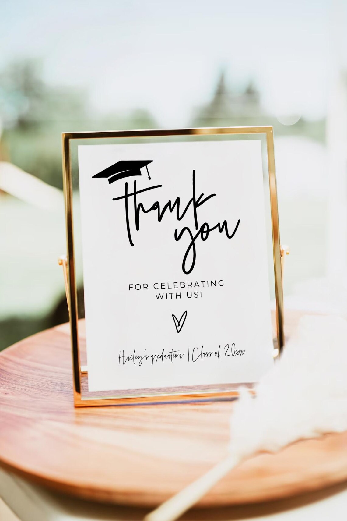 Graduation Thank You Printable Sign, Editable Graduation Thanking Sign