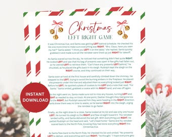Christmas Gift Exchange, Left Right Game, Pass the Present Christmas Activity, Printable Christmas Party Games, Holiday Christmas Trivia