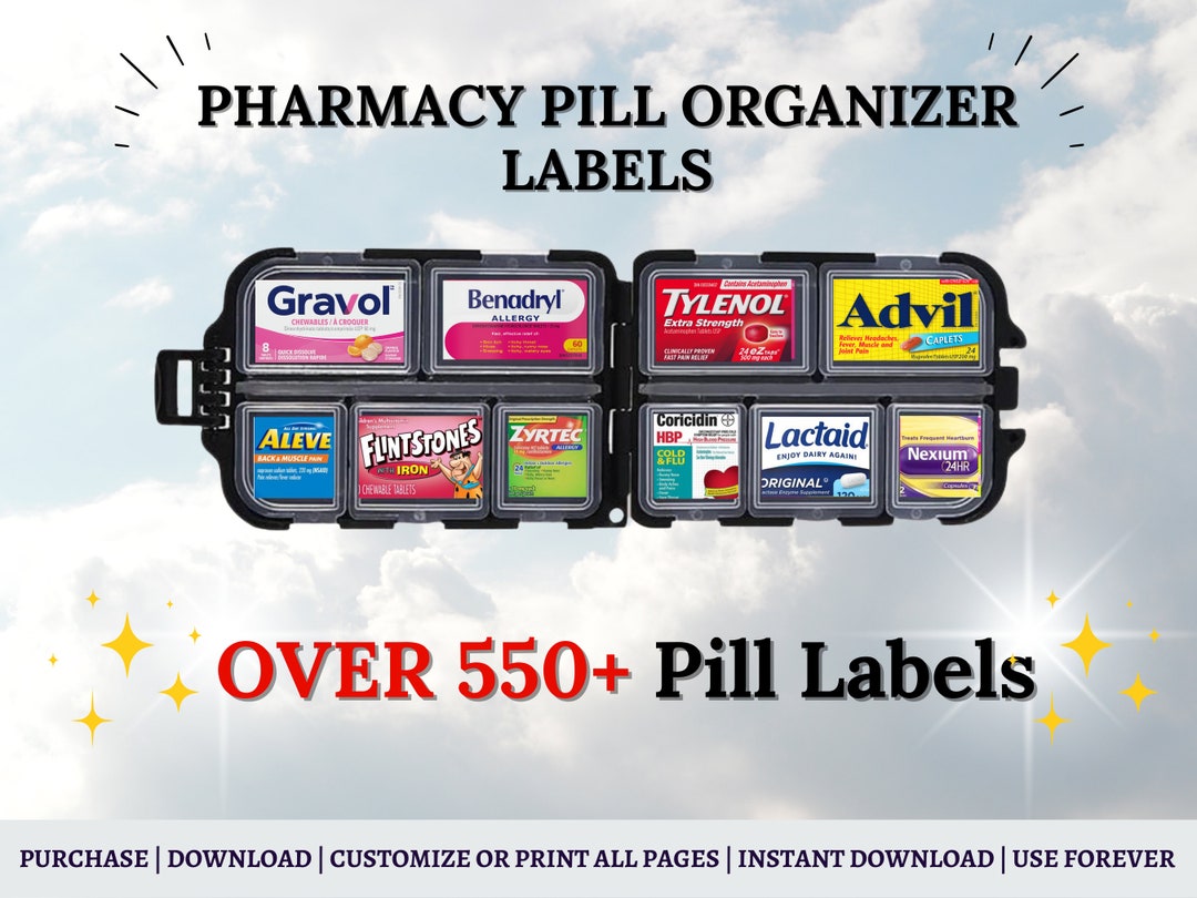 Pocket Pharmacy, Pill Case, Pill Box Labels, Pharmacy Labels, Pill