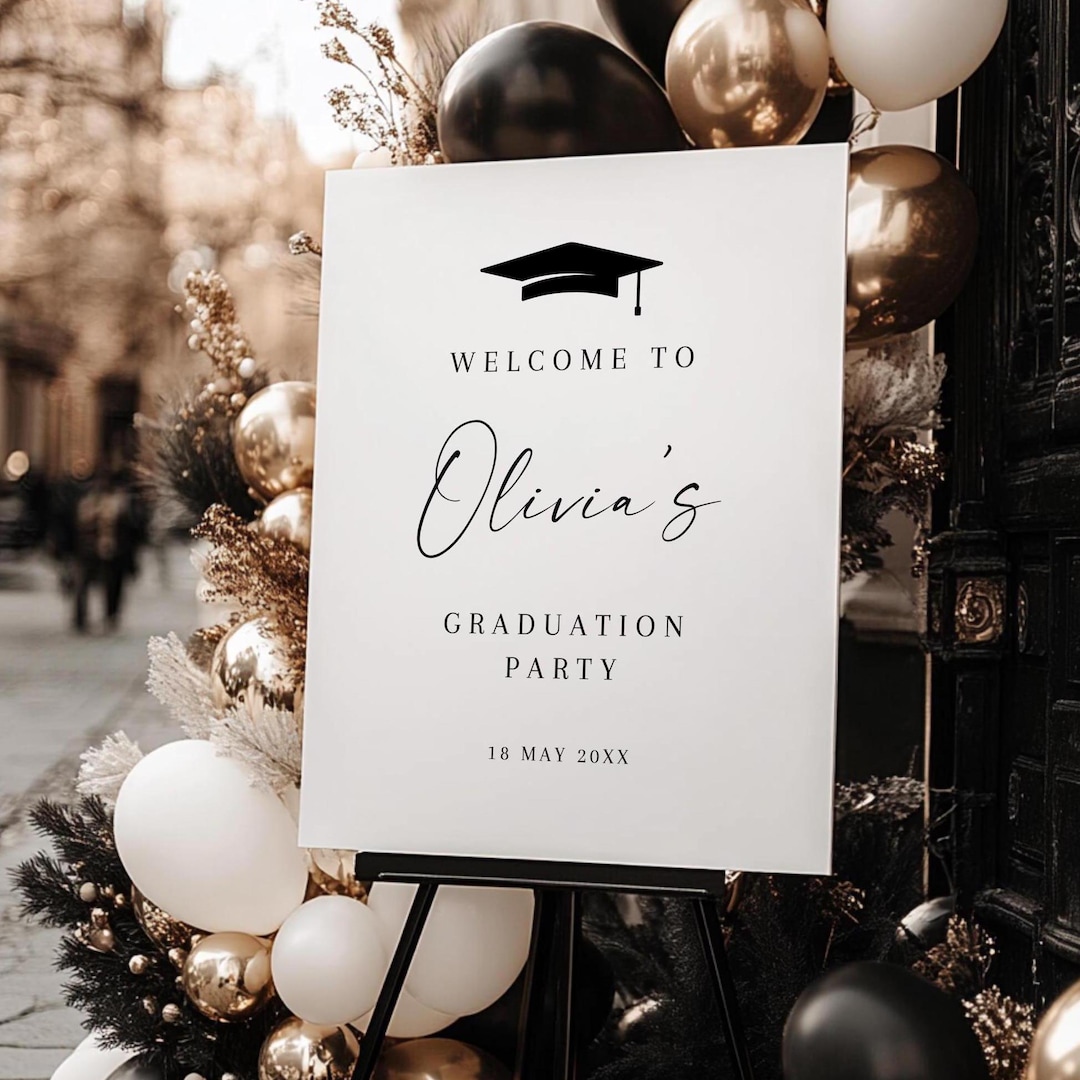 Graduation Mini Sign Minimal Graduation Welcome Sign, Grad Party Decor, Grad Party ...