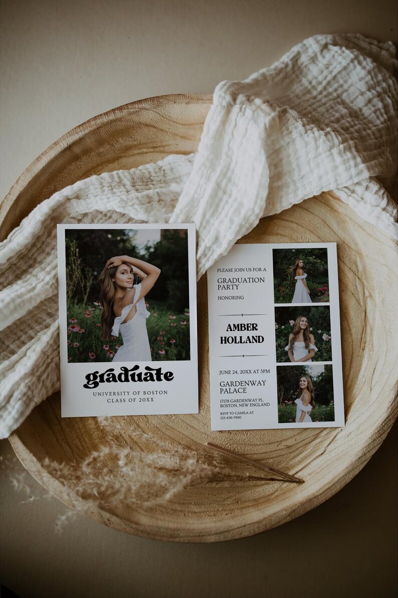 Graduation Amber Graduation Party Invite 2026, Graduation Announcement, Graduation ...