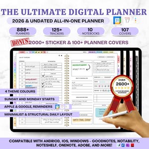 Planner digitale VIRAL 2026 senza data, Planner di vita estetico, Planner con collegamenti ipertestuali, Planner di budget accademico, Planner Goodnotes, Planner per iPad