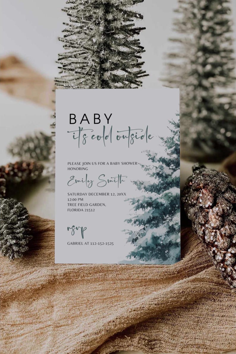 Baby Its Cold Outside Baby Shower Invitation, Winter Baby Shower