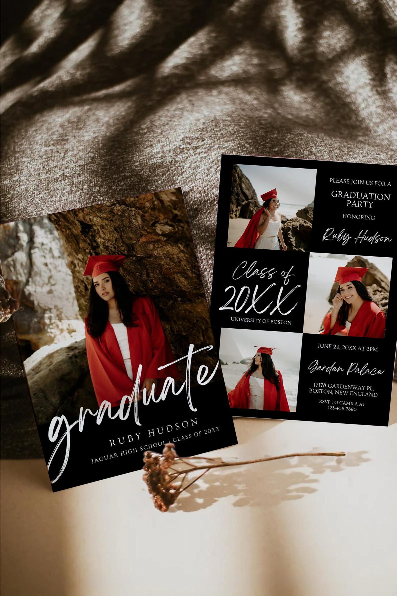 Modern Graduation Modern Grad Party Invite, College Graduation, Graduation Decorations ...