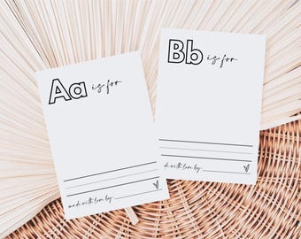 Baby Shower Alphabet Game, ABC Baby Shower Coloring Book, Baby First ABC Book, Baby Shower Guestbook Games, Alphabet Coloring Sheet Page