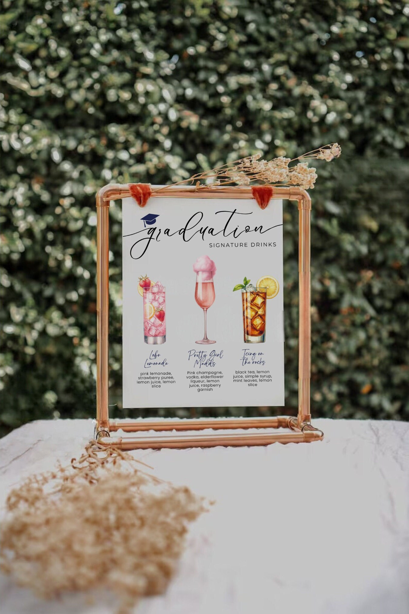 Grad Signature Drink Sign, Graduation Cocktail Sign, Bar Menu, Cocktail ...