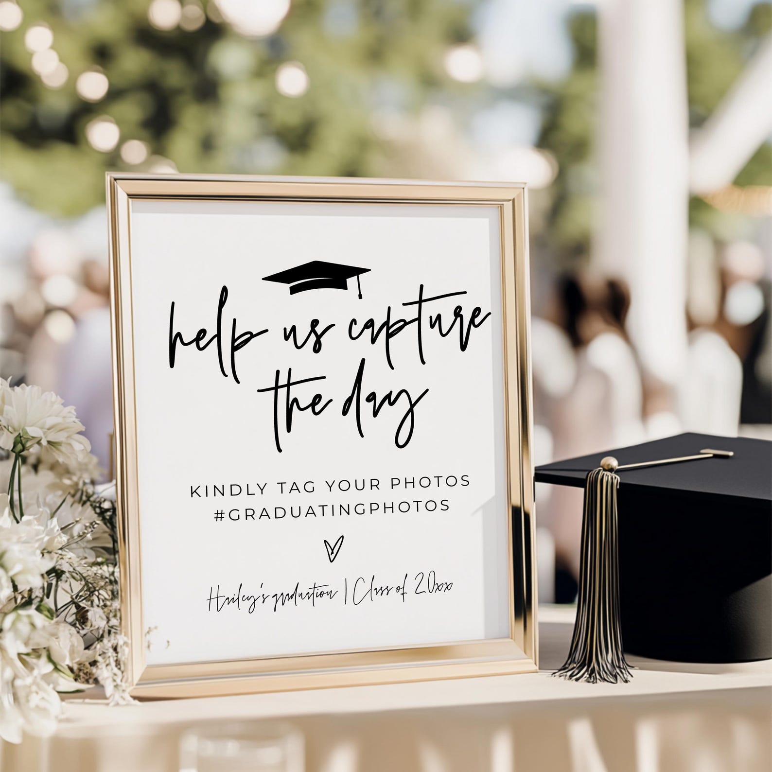 Help Us Capture the Day Graduation Sign, Editable Instax Photo Grad ...