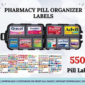 Pharmacy Pill Organizer Labels, Pill Box, Pill Organizer, Pill Labels, Pill Stickers, Pharmacy Labels, Pill Case Labels, Travel Pill Case