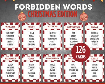 Forbidden Words Christmas Dont Say Games, Christmas Party Games, Christmas Words, Printable Christmas Trivia, Christmas Printable Activity