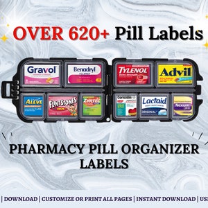 Pharmacy Organizer Labels, Pill Labels, Pharmacy Labels, Pill Box, Medicine Organizer, Pill Case Labels, Pill Stickers, Travel Pill Case