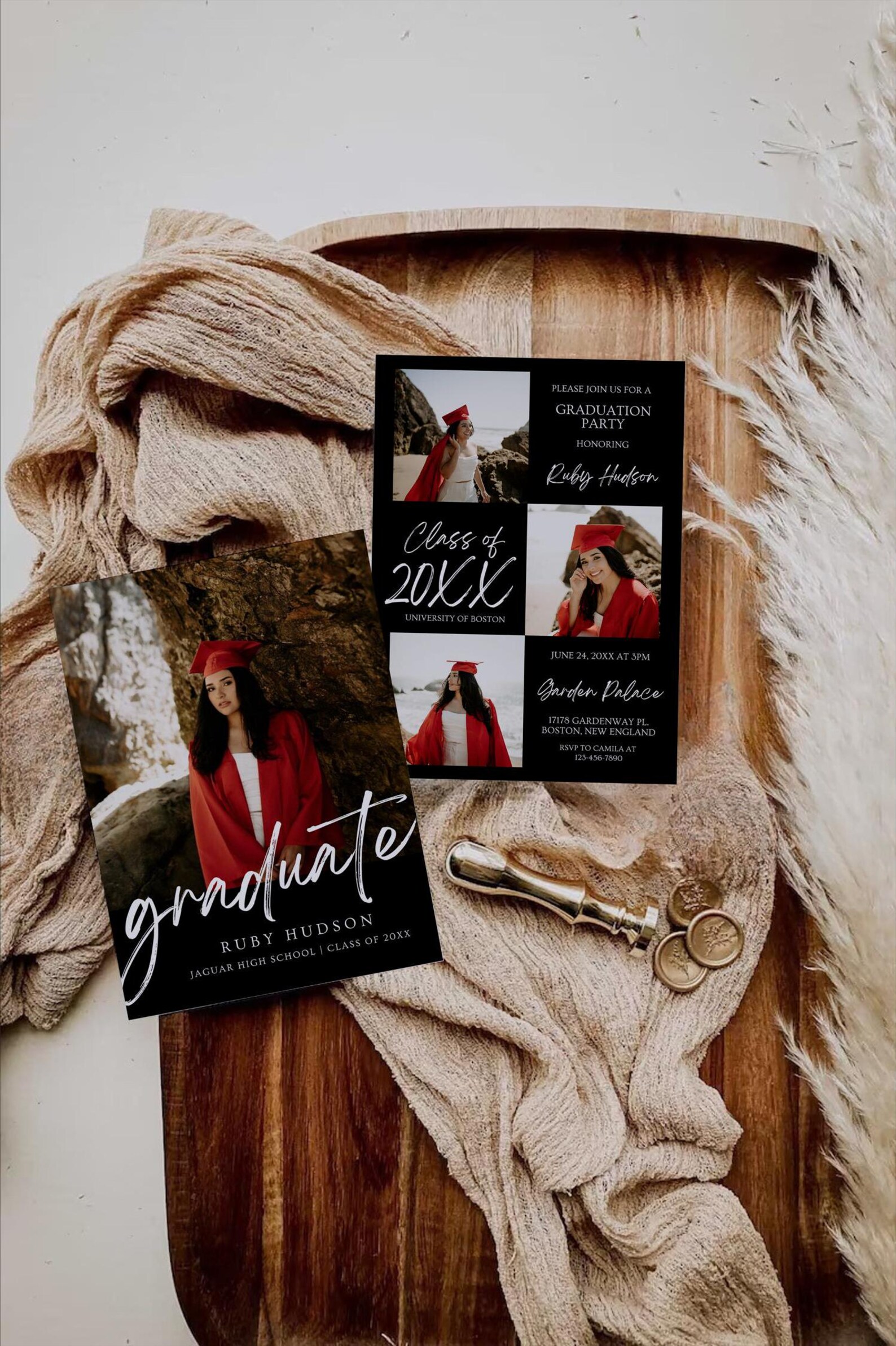 Modern Graduation Modern Grad Party Invite, College Graduation, Graduation Decorations ...