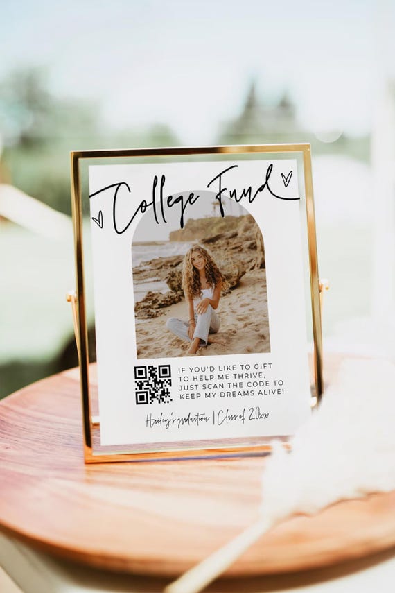 venmo grad card Graduation with Name and Amazon Qr Code Printable College Fund Grad Party