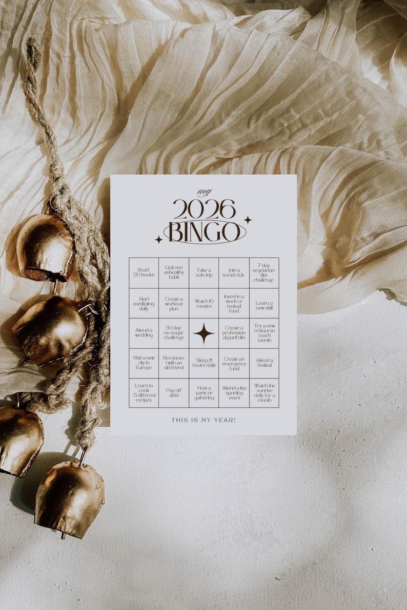 New Year Bingo, 2026 Vision Board Bingo Card, Printable 2026 Bingo Card ...