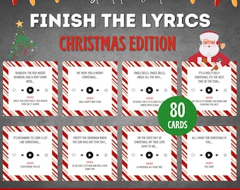 Finish The Lyrics Game, Christmas Games, Christmas Trivia, Games for Adults, Printable Christmas Games, Christmas Printable, Christmas Song