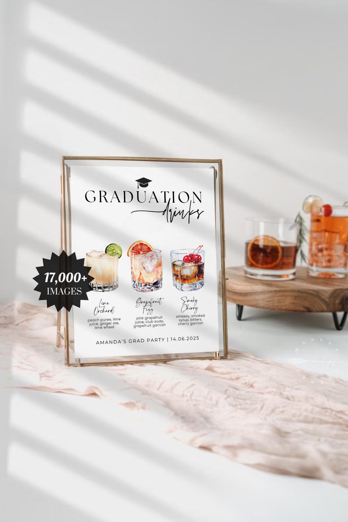 Graduation Bar Menu. Example Graduation Bar Menu Sign, Grad Signature Drink Sign, Cocktail Sign ...