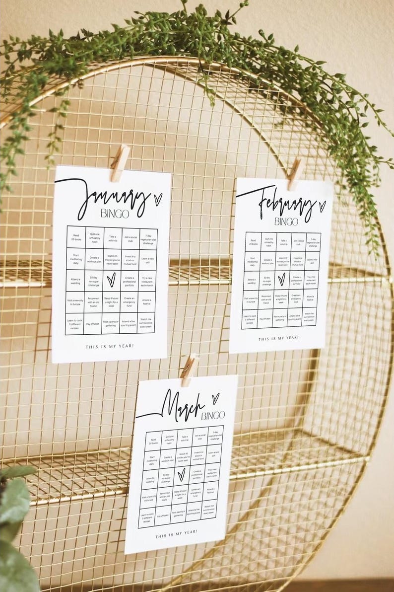 Monthly Bingo Card, Goal Setting Planner Sheet, 2026 Bingo Printable ...