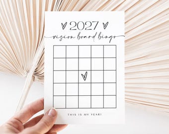 2027 Vision Board Bingo Card, New Year Bingo, 2027 Bingo Printable Card, 2027 New Year Party Games, New Year Resolution Goals Manifestation