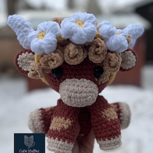 Süße Kuh Plushie | Bauernhof Tier Spielzeug|Süßes Dekor|Gehäkelt|Gehäkelt|Stofftier
