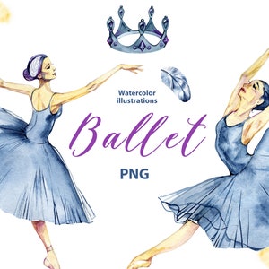 Aquarell Ballett Clipart, 24 Png, Ballerina, Tanz Clipart, Märchen Clipart, Tanzende Prinzessin Clipart