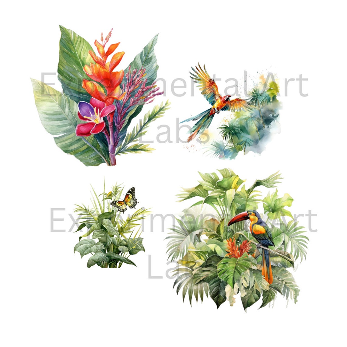Tropical Plants Clipart Jungle Clipart Flowers Clipart Plant Clipart ...