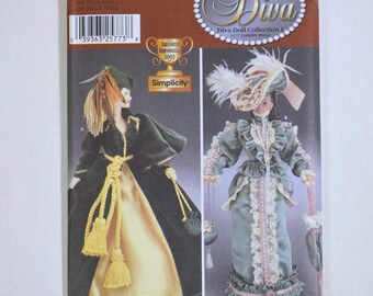 Simplicity Sewing Pattern 7213 Historical Costumes for 11 1/2" Fashion Doll Uncut Fits Barbie