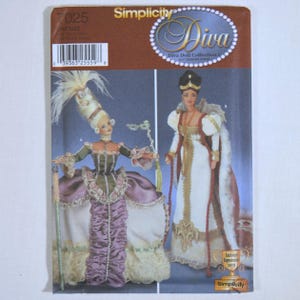 Simplicity Sewing Pattern 7025 Historical Costumes for 11 1/2" Fashion Doll Uncut Fits Barbie