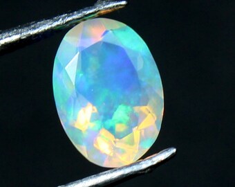 Natural Ethiopian Opal Gemstone Faceted Opal, welo Opal, Size 5x7x3mm, AAA Grade Opal, Rare Opal Gemstone, opal crystal, opal cut stone