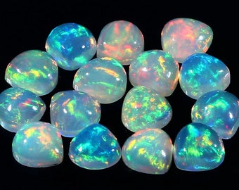 Natural Ethiopian Opal Gemstone Rough , Heart Shape Opal, Smooth Cabochon ,Size 5 mm, welo Opal ,Loose Gemstone ,AAA Grade Opal ,Opal Crystal
