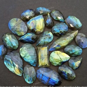 Natural Labradorite Gemstone Blue Fire Labradorite, Faceted Labradorite, Rose cut Labradorite, Labradorite cut stone, labradorite jewelry image 1