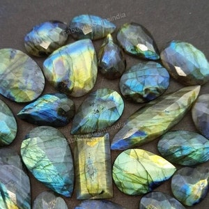 Natural Labradorite Gemstone Blue Fire Labradorite, Faceted Labradorite, Rose cut Labradorite, Labradorite cut stone, labradorite jewelry image 2