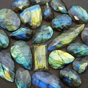 Natural Labradorite Gemstone Blue Fire Labradorite, Faceted Labradorite, Rose cut Labradorite, Labradorite cut stone, labradorite jewelry image 3