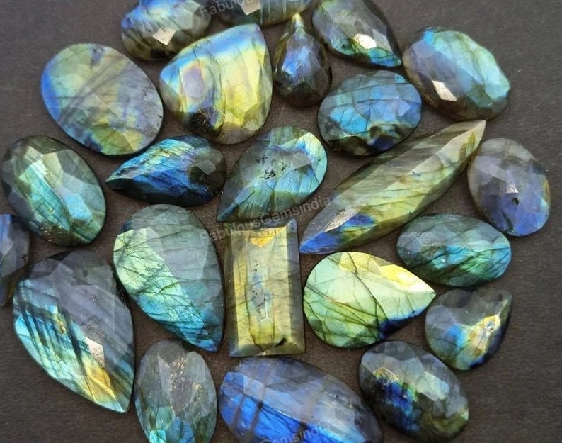 Natural Labradorite Gemstone Blue Fire Labradorite, Faceted Labradorite, Rose cut Labradorite, Labradorite cut stone, labradorite jewelry image 3