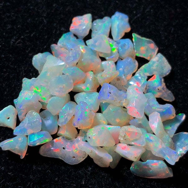 20 Pcs Natural Ethiopian Opal Gemstone Rough ,Drilled Opal Rough, Polish Opal Raw , welo Opal ,Loose Gemstone ,AAA Grade Opal , Opal Crystal