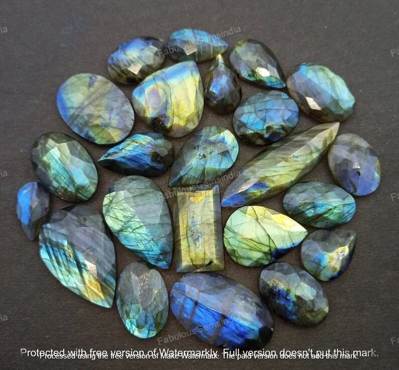 Natural Labradorite Gemstone Blue Fire Labradorite, Faceted Labradorite, Rose cut Labradorite, Labradorite cut stone, labradorite jewelry image 4