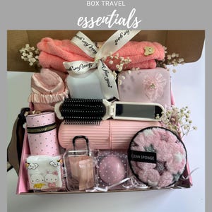 Box Reiseutensilien Junggesellinnenabschied Reisekit Brautjungfer personalisierte Geschenkbox Mädchen Reise für Besties einzigartige benutzerdefinierte Geschenkbox