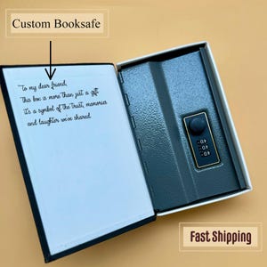 Custom Book Safe with Lock hidden storage secret book safe for valuables unique gift for book lovers home security safe gift graduation gift