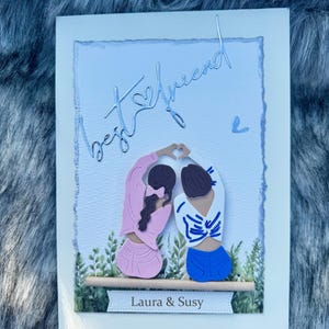 Carte de voeux Meilleur ami personnalisée gravée au laser, sentiment émouvant pour votre meilleure amie