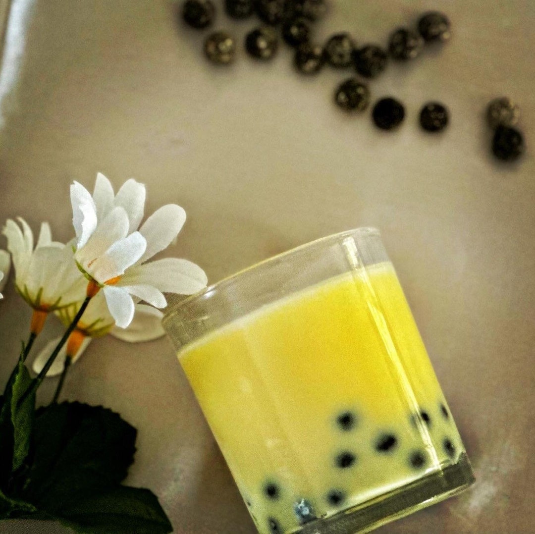 Passionfruit Boba Candle real Boba Pearls Natural Soy Candles Etsy
