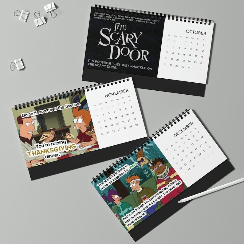 2024 Futurama Calendar Desktop Calendar Desk Calendar Etsy