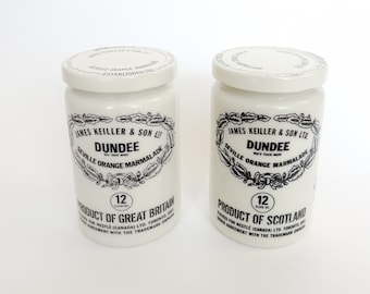 James Keiller Son, Dundee Marmalade, Vintage Milk Glass Jar With