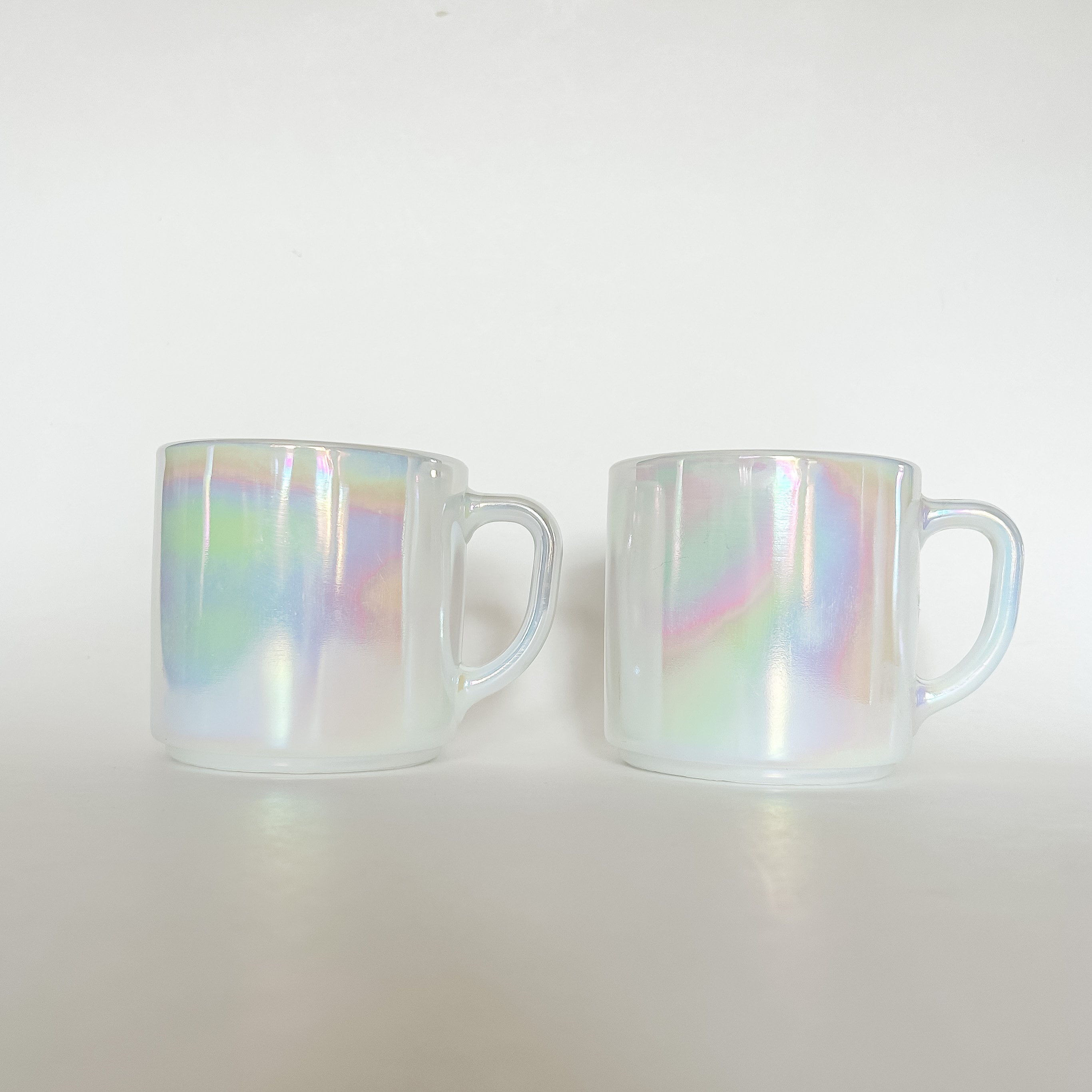 Joeyan Iridescent Glass Coffee Mugs Set of 2-11.5 oz Striped