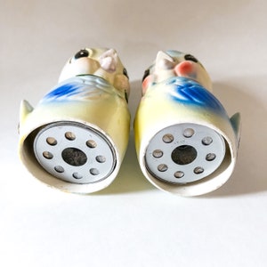 Vintage Anthropomorphic Blue Bird Salz und Pfefferstreuer Bild 4