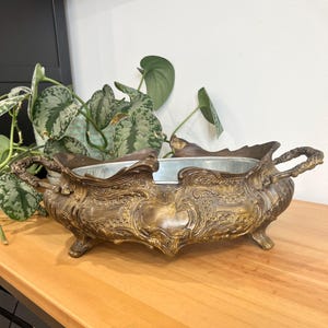 Ornate Brass Large Jardiniere