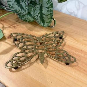 Brass Butterfly trivet Vintage