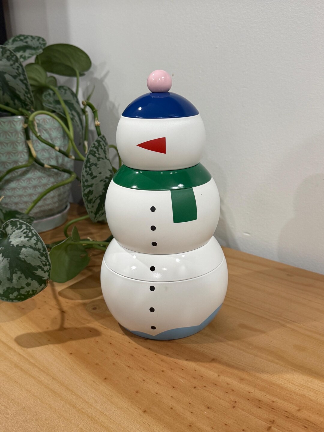 Stackable Snowman Container IKEA Stackable Set of 3 Tins Snowman - Etsy