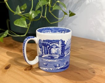 Italian Spode Coffee Mug 1816 Blue & White Design
