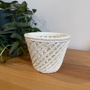 Made in Spain ceramic Rope-Twist planter Vintage
